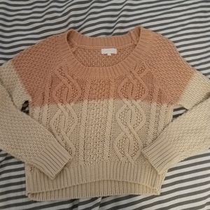 Two-Toned Cable Knit Sweater